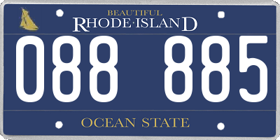 RI license plate 088885
