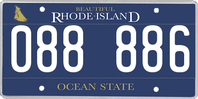 RI license plate 088886