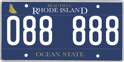 RI license plate 088888