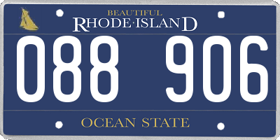 RI license plate 088906