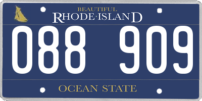 RI license plate 088909