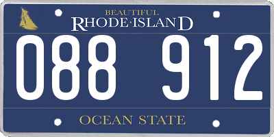 RI license plate 088912