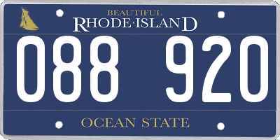 RI license plate 088920
