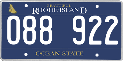 RI license plate 088922