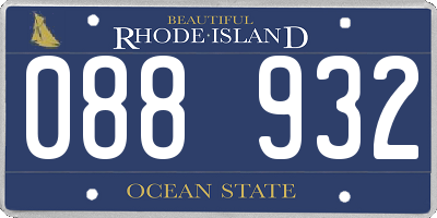 RI license plate 088932