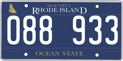 RI license plate 088933