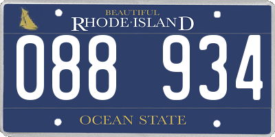 RI license plate 088934