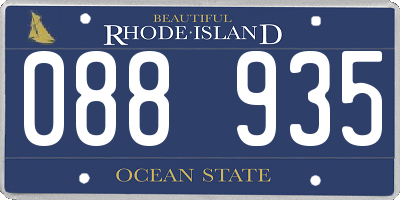 RI license plate 088935