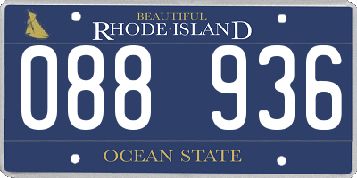 RI license plate 088936