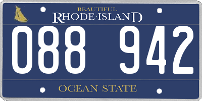 RI license plate 088942