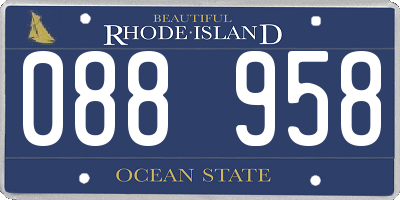RI license plate 088958