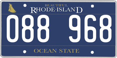 RI license plate 088968