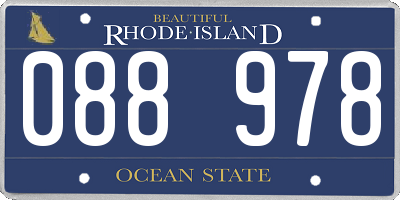 RI license plate 088978