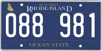 RI license plate 088981