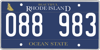 RI license plate 088983