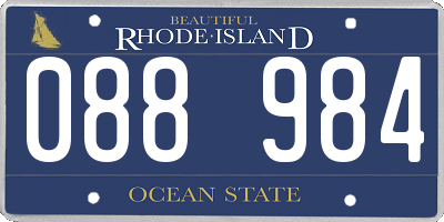RI license plate 088984