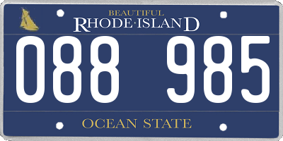 RI license plate 088985
