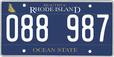 RI license plate 088987