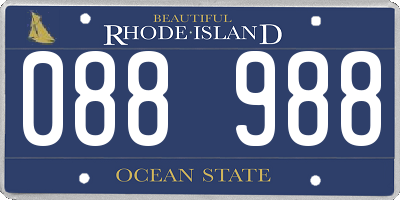 RI license plate 088988