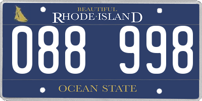 RI license plate 088998