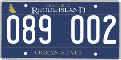 RI license plate 089002