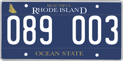 RI license plate 089003
