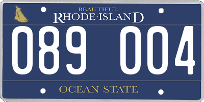 RI license plate 089004