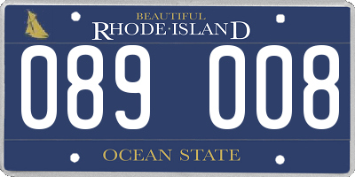 RI license plate 089008