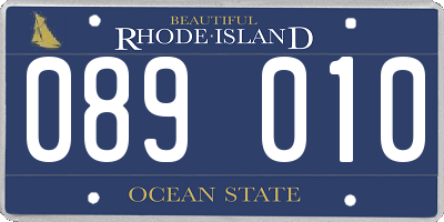 RI license plate 089010