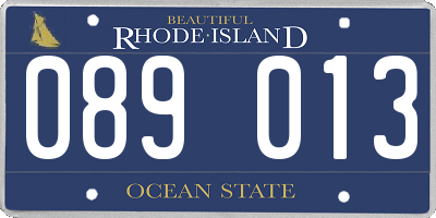 RI license plate 089013