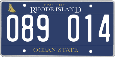 RI license plate 089014
