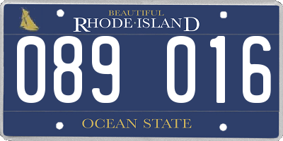 RI license plate 089016