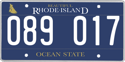 RI license plate 089017