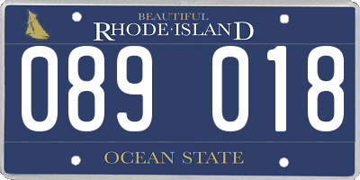 RI license plate 089018