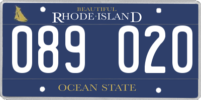RI license plate 089020