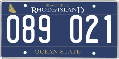 RI license plate 089021