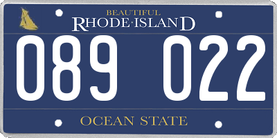 RI license plate 089022
