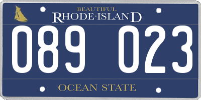 RI license plate 089023