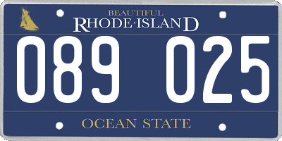 RI license plate 089025
