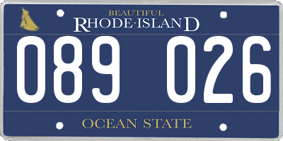 RI license plate 089026