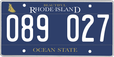 RI license plate 089027