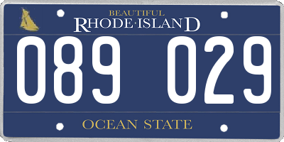 RI license plate 089029