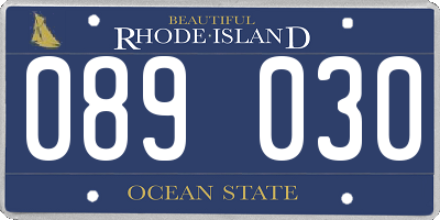 RI license plate 089030