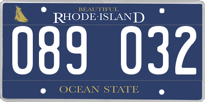 RI license plate 089032