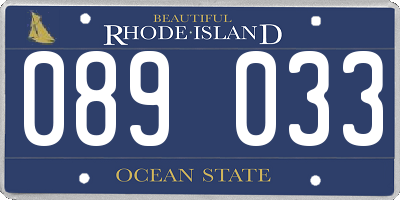 RI license plate 089033