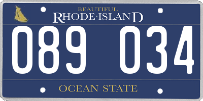 RI license plate 089034