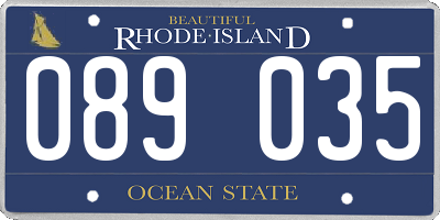 RI license plate 089035