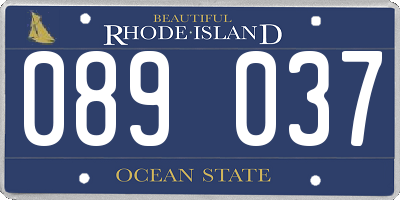 RI license plate 089037