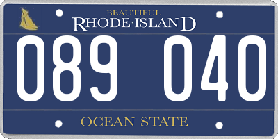 RI license plate 089040