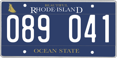 RI license plate 089041